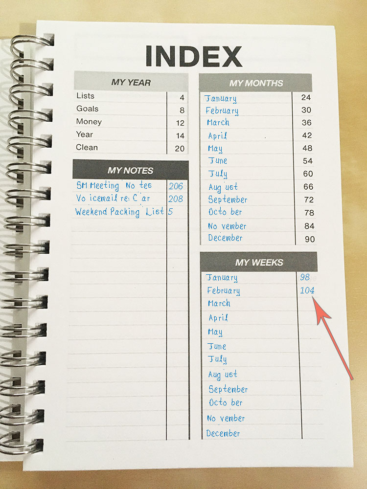 Clever Cactus Planner - My Year - Index guide page 3