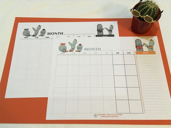 Clever Cactus Calendar both glamour