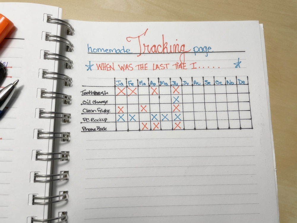 Homemade Monthly Tracking Chart Format
